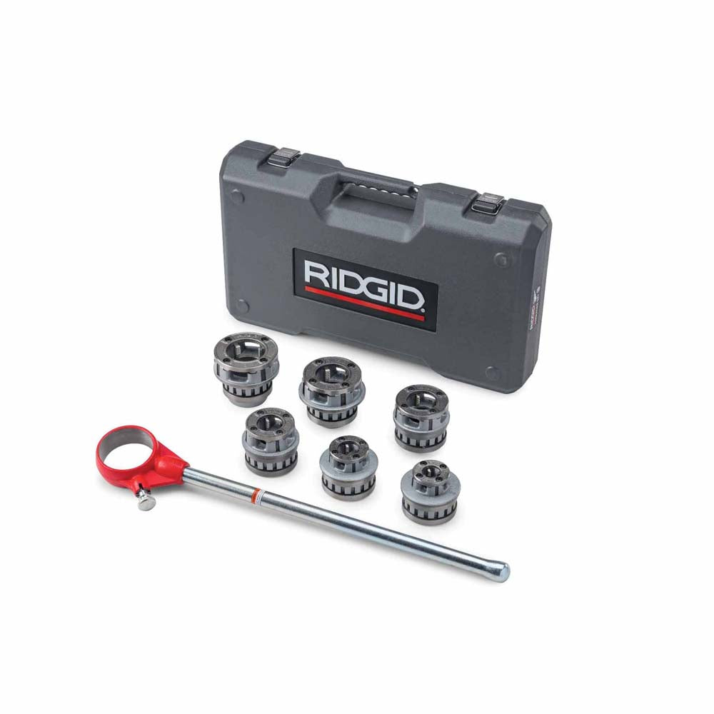 RIDGID 55207 Threader, 12-R 1/2" - 2 " NPT Exposed Ratchet Threader Set for Plastic Coated Pipe