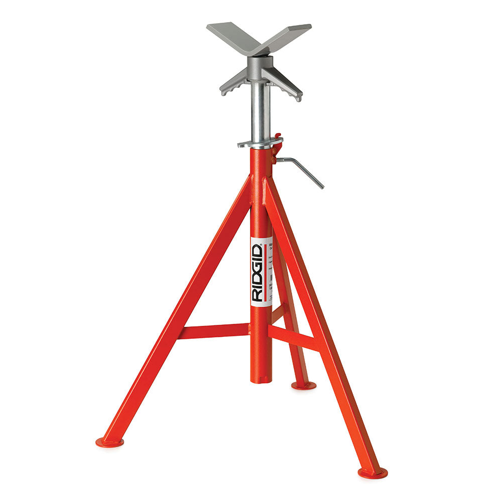 RIDGID 56662 VJ-99 V Head Pipe Stand, 28"- 52" High 12" Pipe Cap 2500 Max Wt