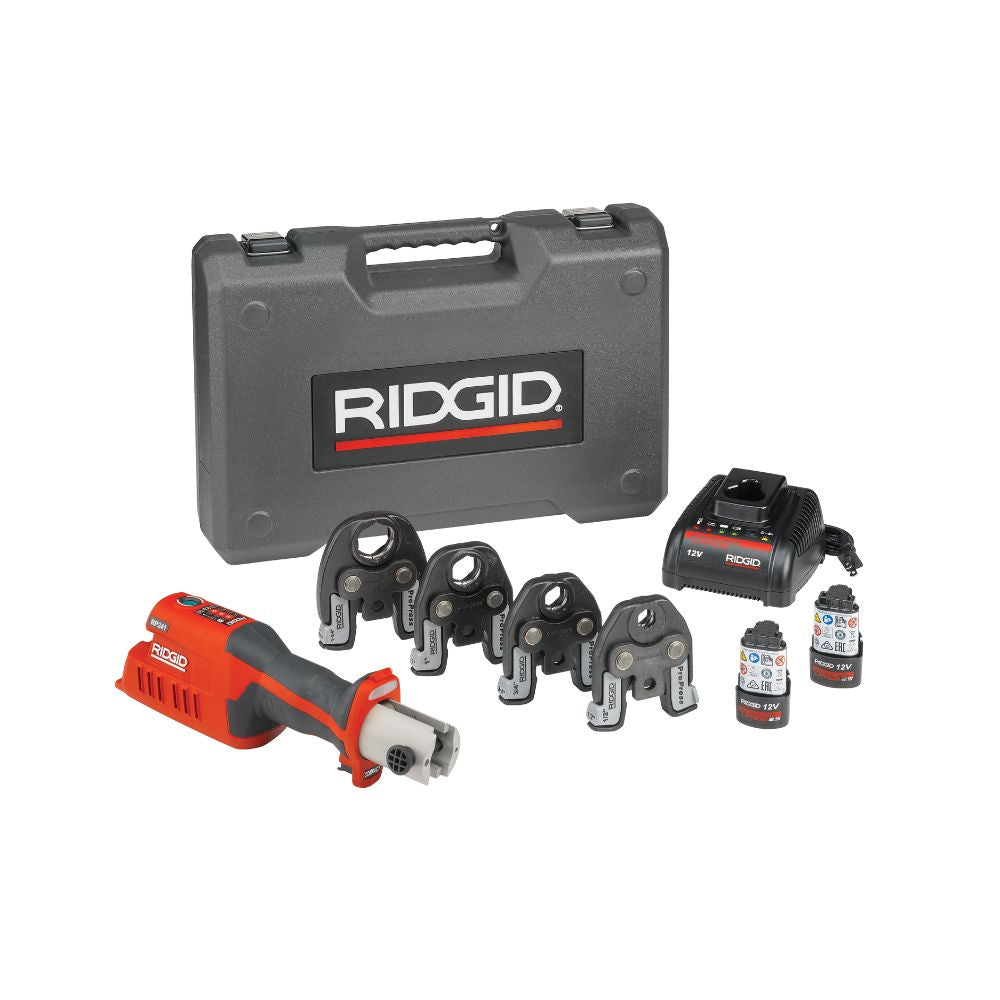 Ridgid 57378 RP 241 Compact Press Tool Kit with 1/2"-1" PureFlow Jaws